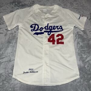 Los Angeles Dodgers Jackie Robinson 1955 SGA Promo Cream Jersey XL